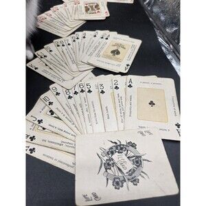 1904 Antique THE NILE FORTUNE CARDS  52 + Life Card One Card Damaged See Photos